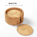 Suporte Copo Rattan Taipei de 6 peças + suporte - Cazehn