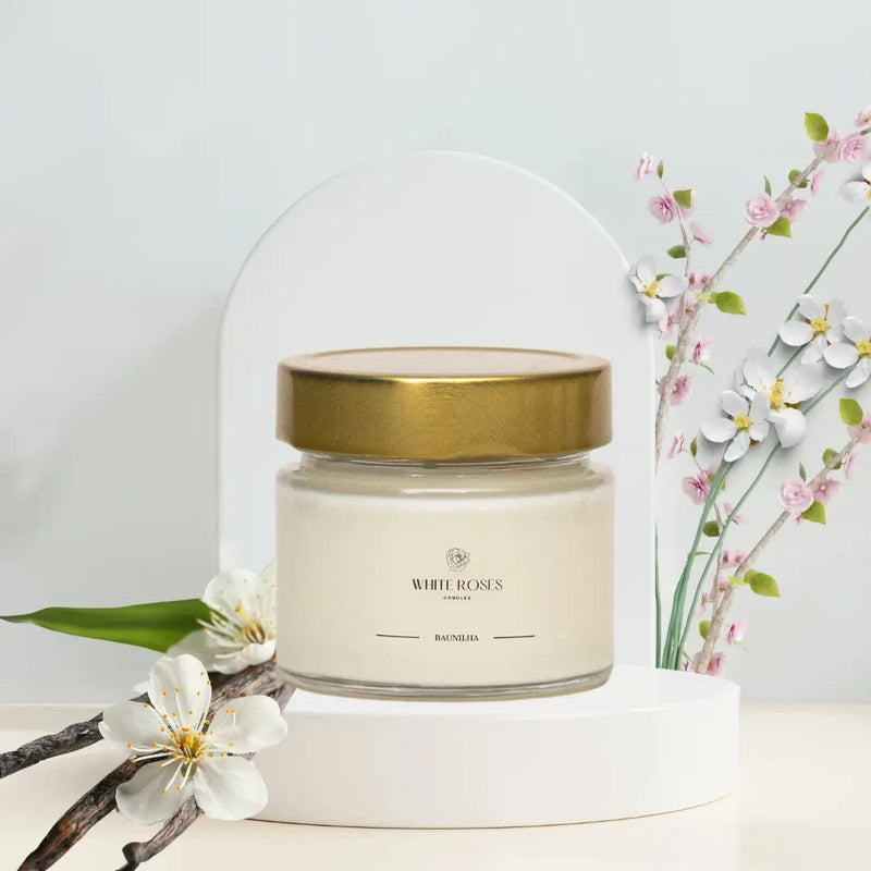 Vela Aromática Baunilha White Roses Candles - Cazehn - 140g