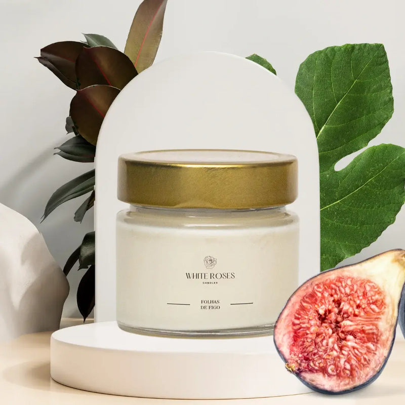 Vela Aromática Folhas de Figo White Roses Candles - Cazehn - 140g